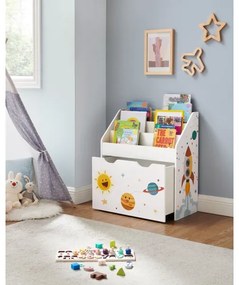 Detská knižnica s zásuvkou ANET biela