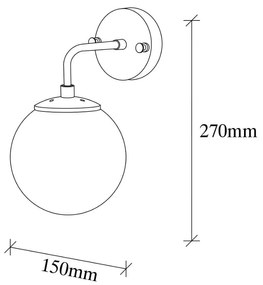 Nástěnná lampa Horn II zlatá