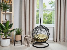 Závesné hojdacie kreslo pre mačky COCO - čierno béžové