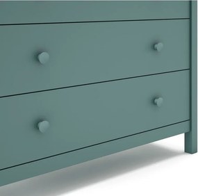 Nízka detská komoda z borovicového dreva v petrolejovej farbe 100x80 cm Max – Marckeric