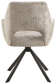 Svetlosivé čalúnené jedálenské kreslo s podrúčkami Graham – Actona