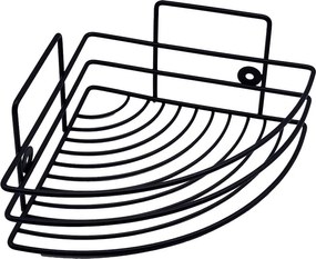 Rohová kúpeľňová polica, čierna