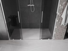Mexen Velar L Duo, posuvné sprchové dvere do otvoru 170 cm, 8mm šedé sklo, chrómová, 871-170-003-42-01
