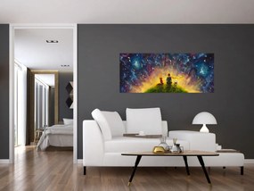 Obraz - Malý princ a líška (120x50 cm)
