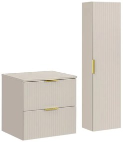 Kúpeľňová zostava Adele Cashmere s doskou a skrinkami 60 cm kašmírová