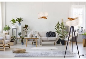 Stojacia lampa Werona 7, 1x krémové textilné tienidlo so vzorom, g, b