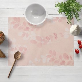 Biante Bavlnené prestieranie na stôl Sandra SA-682 Eukalyptové listy na pastelovo ružovom 35x45 cm