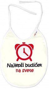 Nepremokavý podbradník, 24 x 27 cm - Najlepší budíček na svete, Baby Nellys - smotanový