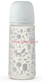 SUAVINEX - dojčenská fľaša 360 ml L FOX - strieborná