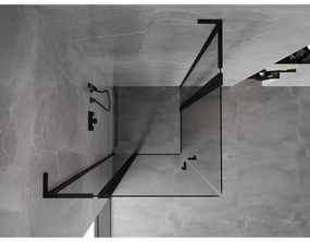 Mexen, Mexen Mist L Duo výklopný sprchový kút 100 x 100 cm, priehľadný, čierny - 8A4L-100-100-70-00