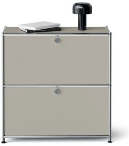 Kovová komoda »CN3 Slim Line« s 2 výklopnými priečinkami, svetlosivá