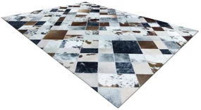 Koberec PATCHWORK 21720 béžový/hnedý - imitácia kože krava, romby