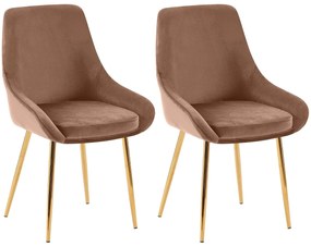 Sada 2 ks jedálenskej stoličky Elmira zamat - hnedá