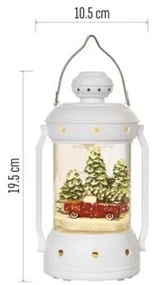 LED vianočný lampáš Barf s časovačom 19,5 cm teplá biela