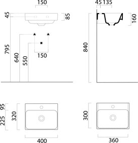 GSI GSI, NUBES keramické umývadlo 40x32cm, creta mat, 9684108