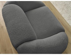 Sivé kreslo z textílie bouclé Tina – Bobochic Paris