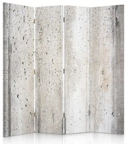 Ozdobný paraván Textura betonu - 145x170 cm, štvordielny, obojstranný paraván 360°