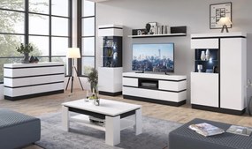 TV skrinka Campania 161 cm, biela/antracit