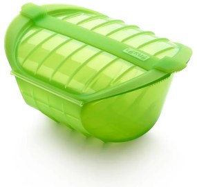 Zelená silikónová nádoba na varenie v pare Lékué Deep Steam Case L