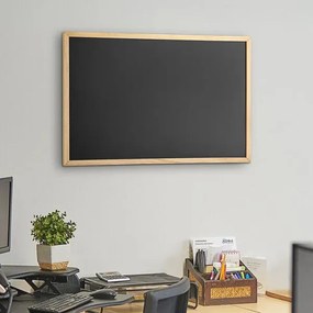 Toptabule.sk MTDR6040C Čierna magnetická tabuľa v prírodnom drevenom ráme 60x40cm /