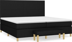 vidaXL Kontinentálna posteľ s matracom, čierna, látka, 200 x 200 cm