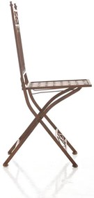 Kovová skladacia stolička Asina - Hnedá antik