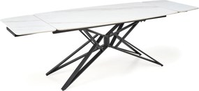 Rozkladací jedálenský stôl Alfredo 160/240 cm biely mramor/čierny