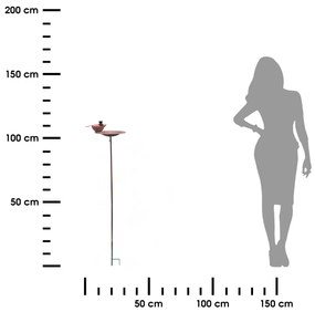 Zapichovacie napájadlo pre vtáky Keira, 114x30 cm, kov, medená