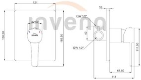 Invena Glamour Trend, podomietková sprchová/vaňová batéria 1-výstupová, chrómová, BP-02-CK1-V
