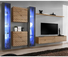 Obývacia Stena Switch XVI Line Grafit/Wotan