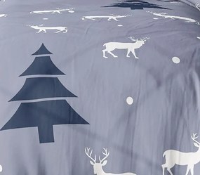 Flanelové obliečky Homa CHRISTMAS GREY ROMANCE 140x200 cm