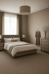 Timzo, Metrážny koberec Bingo 6807, na mieru, šíře 3m,4m,5m, hnedá, filc, obývacia izba