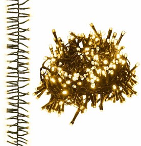 vidaXL Reťaz so zhlukmi LED, 2000 diód, teplá biela 17 m, PVC