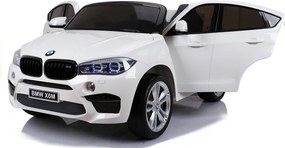 LEAN CARS Elektrické autíčko BMW X6M pre deti LED MP3 ovládač biele