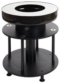 Ohnisko s grilovacou platňou HWC-K95, oceľ / nerez / smalt Ø56cm - čierna