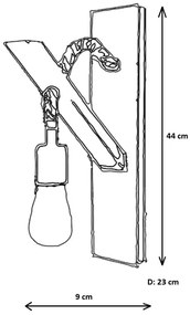 Nástenné svietidlo AHSAP 1xE27/40W/230V borovica orech