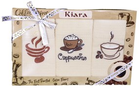 Bavlnené utierky Darčekové balenie, Cappuccino, súprava 3 ks, 50 x 70 cm