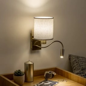 Brilagi - LED Nástenná lampa NUBILA 1xE27/25W/230V + LED/3W mosadz/šedá