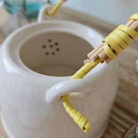 Biela porcelánová kanvica na čaj - 18*14*12 cm / 0,8L