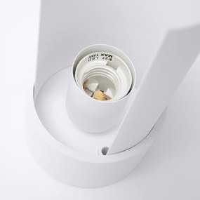 Stolná lampa Flash, 1x biele kovové tienidlo