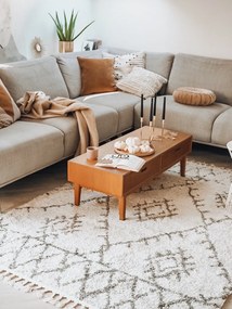 Koberec BERBER FEZ GO535, krémovo -hnedý, strapce, Shaggy