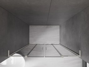 Mexen Velar L Duo, posuvné sprchové dvere do otvoru 150 cm, 8mm šedé sklo, brúsená oceľ, 871-150-003-42-97