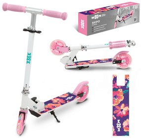 Kidwell Skladacia detská kolobežka SKIPO Floral WXM s LED kolesami ABEC-7 prw-00144384
