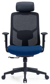 Kancelárska ergonomická stolička PYLON — látka, čierna / viac farieb Modrá Bez podhlavníka