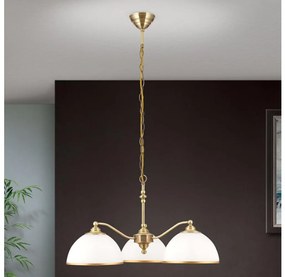 Orion LU 1838/3 - Luster na reťazi OLD LAMP 3xE27/40W/230V biela/mosadz OR0126