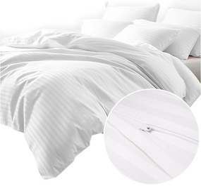 SATÉNOVÉ OBLIEČKY SATINLOVE EXCLUSIVE CIZGILI 180X200 CM, 2KS 70X80 CM BIELE