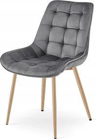 Sivá zamatová stolička BERA
