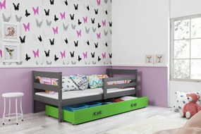 Detská jednolôžková posteľ ERYK | sivá Farba: Sivá / zelená, Rozmer.: 200 x 90 cm