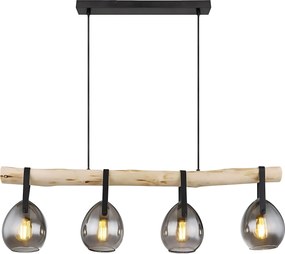 Toolight Toolight, stropné svietidlo 80cm, 4xE27, APP1775-4CP, hnedá-čierna, OSW-09665