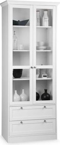 Vysoká vitrína Landwood, biela